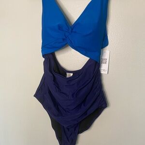 Blue women’s One Piece Swimsuit
